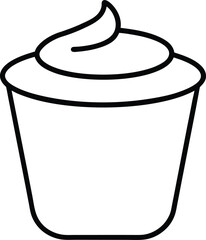 yogurt icon outline vector illustration on transparent background