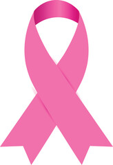 Pink ribbon breast cancer awareness support symbol silhouette