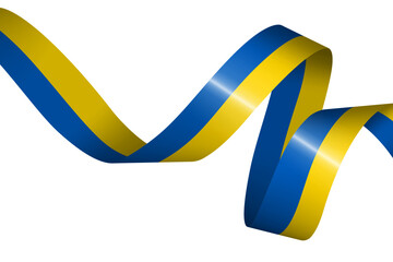Set of flag ribbon with colors of Ukraine for independence day celebration decoration