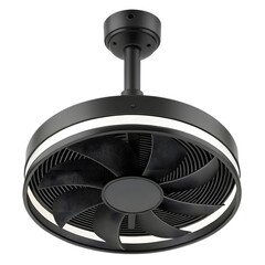 Modern ceiling fan with integrated led lighting fixture for home interior offering cooling and ventilation isolated on transparent background