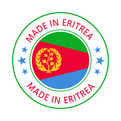 Eritrea Made in Stamp in circle with flag Vector template on white background