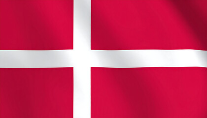 Naklejka premium Red-white Danish cross flag—historic simplicity, Nordic identity