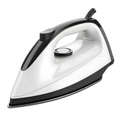 Modern electric iron with a sleek design for pressing clothes and removing wrinkles from fabric for a crisp look isolated on transparent background