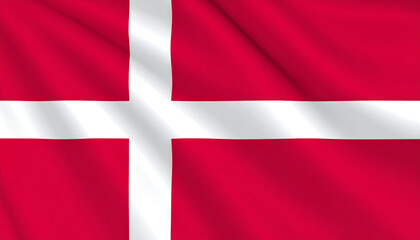 Obraz premium Red-white Danish cross flag—historic simplicity, Nordic identity