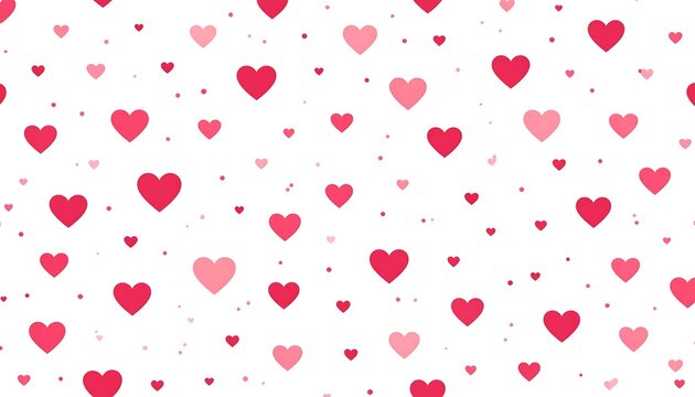 Abstract pattern of hearts in various shades of red and pink - Powered by Adobe