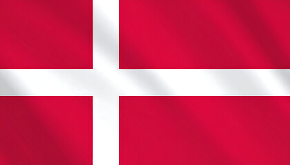 Naklejka premium Red-white Danish cross flag—historic simplicity, Nordic identity