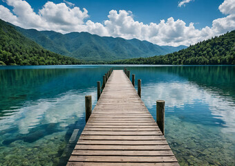 wooden pier on lake