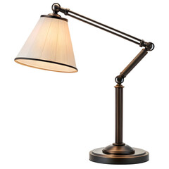 Modern white and chrome desk lamp providing bright illumination for a home office or study area isolated on transparent background
