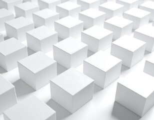 Abstract pattern of white cubes