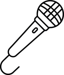 microphone active icon line art vector on transparent background