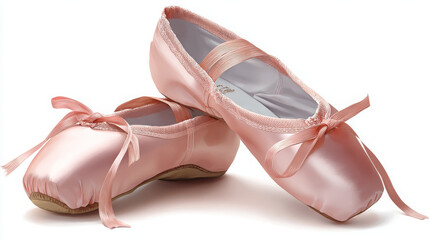 Vector image of pink ballet pointe shoes, symbolizing a dance studio in EPS 10 format