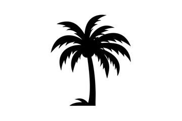 Obraz premium Desert Palm Tree Silhouette on White Background nature