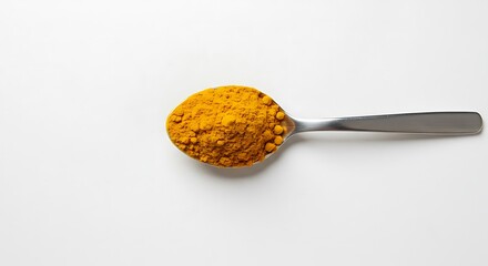 Turmeric Spice on Spoon - Bright Culinary Ingredient Close-Up