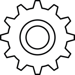 settings gear spin icon line art vector on transparent background