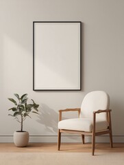 Minimalist room decor with soft textures and plants cozy living space indoor environment elevated perspective positive vibe