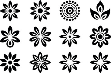 Black and white floral mandala design elements; elegant, minimalist style.