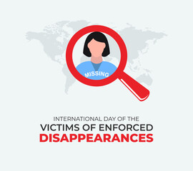 International Day of the Victims of Enforced Disappearances. 30 august. Holiday concept. Template for background with banner, poster and card. Flat illustration. Jpeg format.