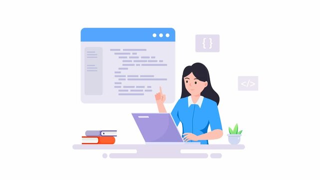 Web development modern flat design concept. video animation 4k clip		
