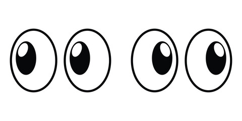 Funny Cartoon Eyes Vector Set – Looking Emoji and Chat Sticker Icons
