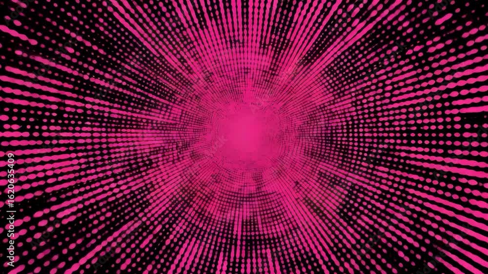 Poster pink abstract radial burst particles animation in seamless loop glowing motion effect
