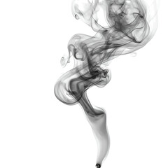 Abstract grayscale smoke plume swirling design art