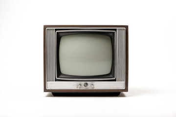 a small television set with a white screen