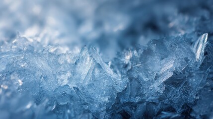 Obraz premium Closeup Ice Crystals, Frozen Landscape, Nature's Design. Possible use Background, texture