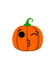 vector illustration of halloween pumpkin emote