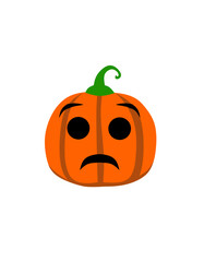 vector illustration of halloween pumpkin emote