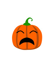 vector illustration of halloween pumpkin emote