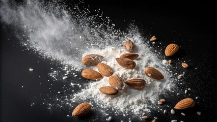 Almonds Exploding in White Powder 