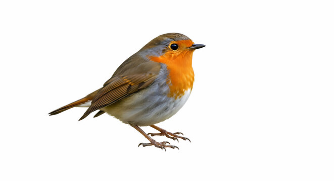 European Robin Bird: Detailed Close-up Photo of a Redbreast Robin