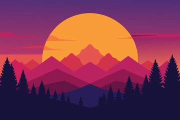 Obraz premium sunset in the mountains