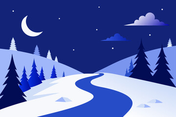 winter landscape with snow