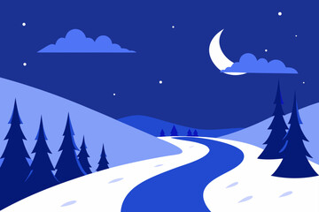 Obraz premium christmas night landscape