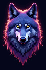 "Celestial Wolf in Nebula Galaxy – Cosmic Animal T-Shirt Vector Art"
