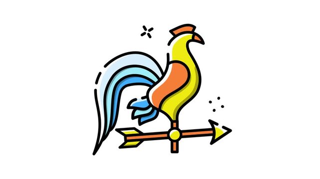 Elegant weather vane illustration with a dynamic rooster design, perfect for various projects
