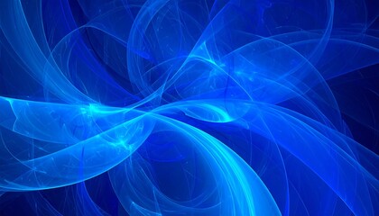Abstract swirling blue fractal design