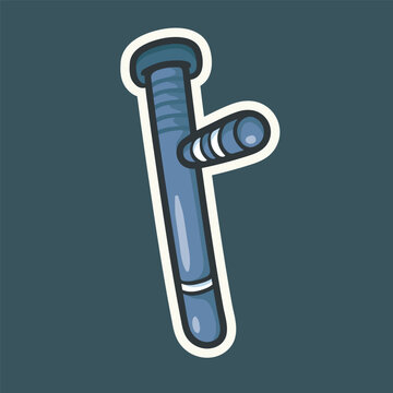 blue cartoon police baton sticker clip art preview