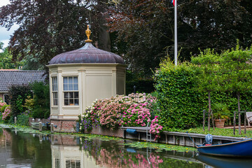 Historic tea houses (Imitation of "Turkish Tent") - garden rooms built for women to enjoy tea and relaxed along the canal. EDAM, NETHERLANDS.