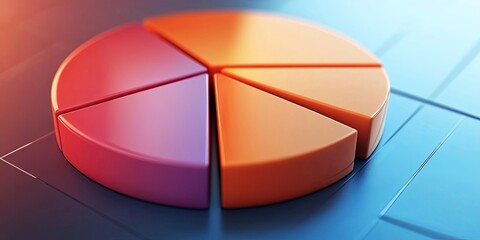 Obraz premium a pie chart with clear segments and smooth gradients, perfect for professional, business-themed backgrounds.