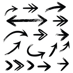 Hand Drawn Arrows Collection Featuring Directional Elements for Navigation and Design – Vector Set