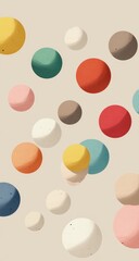 Abstract background of colorful, 3D spheres