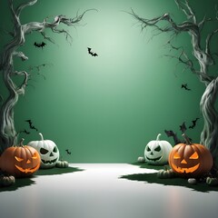 Halloween white and green Digital background
