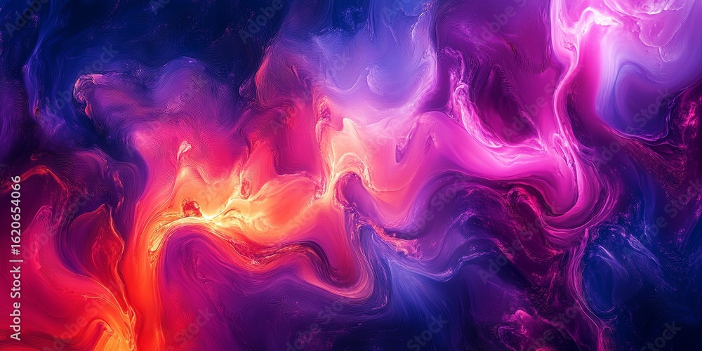 Poster a fluid abstract background with rich colors and organic shapes, the patterns ripple and flow in a m