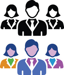Business team corporate meeting communication group diverse office employees people illustration.