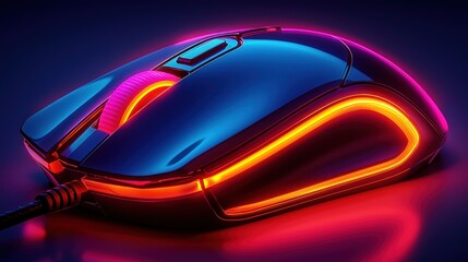 Gaming mouse with vibrant neon light