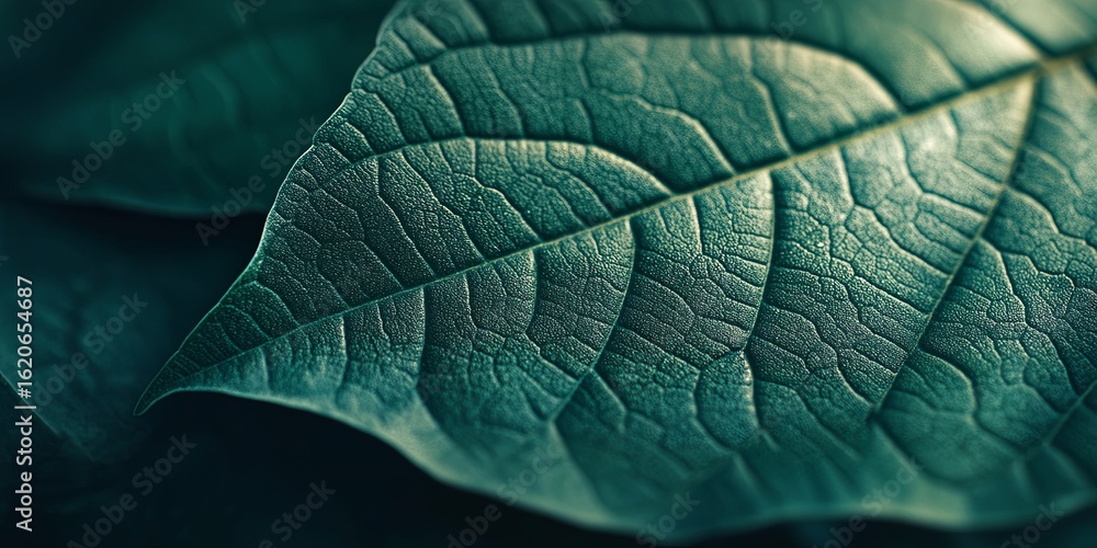 Poster leaf-like abstract shapes, layered textures and soft shadows creating depth and a natural feel