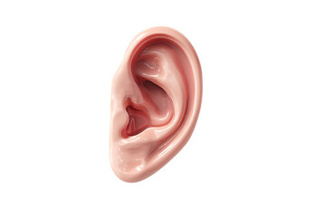 Naklejka premium A Detailed Close-up of a Human Ear in Profile View Isolated on transparent background, cutout 