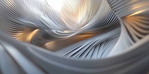overlapping, curved lines and shapes, creating a sense of motion and dynamism in the abstract design